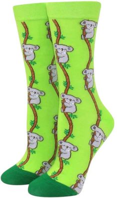 Koala Socken grün - Damen & Kinder - 36-43