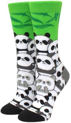 Maneki Neko & Panda Socken - 36-43 - Grün/Weiß