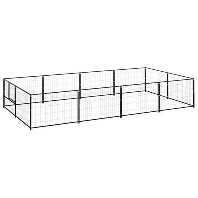 vidaXL Hundezwinger Schwarz 8 m² Stahl