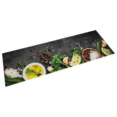 vidaXL Küchenteppich Waschbar Gewürze 60x180 cm Samt