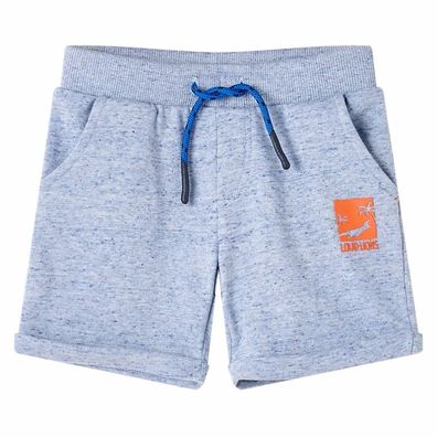 Kindershorts mit Kordelzug Blau Melange 140