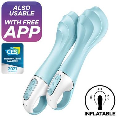 Satisfyer - Air Pump Vibrator 5+ Aufblasbarer G-Spot-Vibrator mit App Blau
