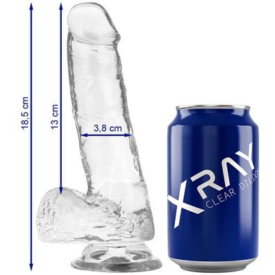 X RAY - Durchsichtiger Dildo mit Eiern 18.5 cm -Ø- 3.8 cm