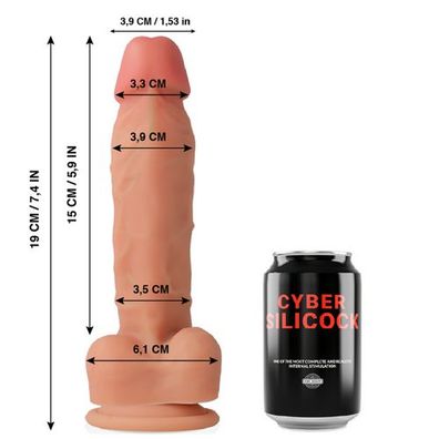 Cyber Silicock - Oliver Ultra-Realistischer, Weicher Flüssigsilikon-Dildo 19 cm -Ø- 3