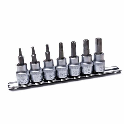 Bit-Einsatz-Satz, T-Profil (für Torx) T15 - T50, Antrieb (3/8"), Torx Bits, 7-tlg