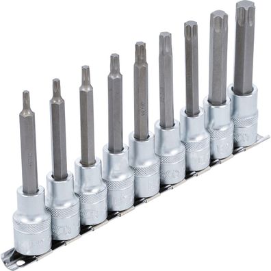 Bit-Einsatz-Satz T-Profil (für Torx), Antrieb (1/2"), Größe T20 - T60, 9-tlg