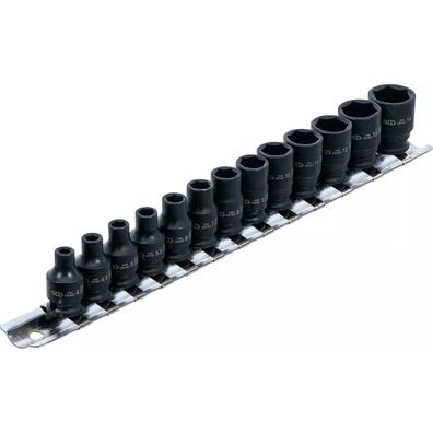 BGS Kraft-Steckschlüssel-Satz, Sechskant, SW 4 - 14mm, Antrieb 1/4", 13-tlg