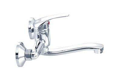 Wand-Spültischarmatur mit schwenkbarem Auslauf L-18, Chrom