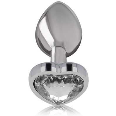 Intense - Weißes Herz Aluminium Metall Anal Plug, Größe S