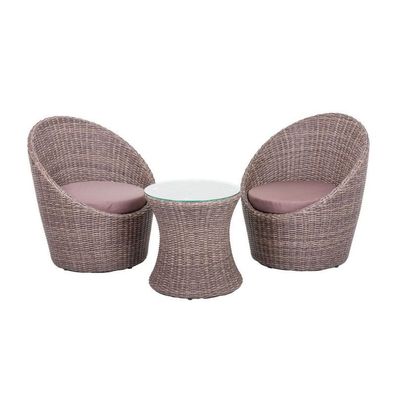 Club-Set Maribor, Balkonmöbel, Rattansessel mit Tisch