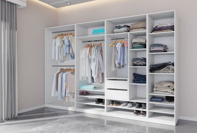 Kleiderschrank 320 ohne Türen TRES B/B großer breiter Kleiderschrank Schlafzimmer-Set