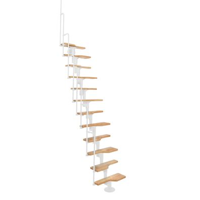 Minka Mittelholmtreppe Twister 35 - 293,8cm Geschosshoehe Buche Weis