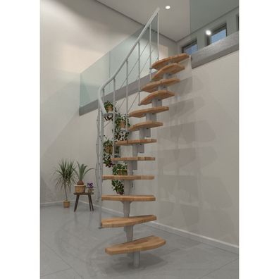 Minka Mittelholmtreppe Nizza 35 - 293,8cm Geschosshoehe Buche Weis