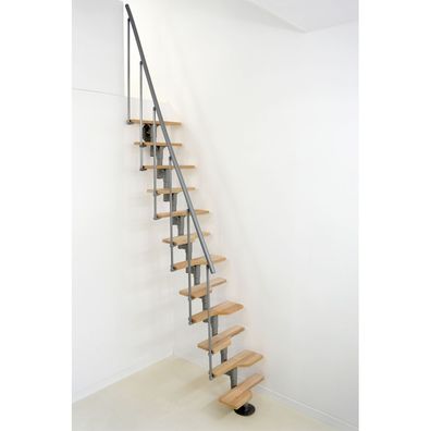 Minka Mittelholmtreppe Vienna 35 - 293,8cm Geschosshoehe Buche Grau