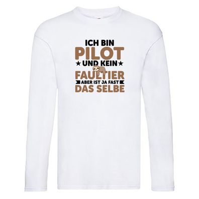 Ich bin kein Faultier: Pilot | Flugzeug | Piloten v2 Long Sleeve Weiß