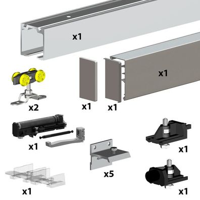Schiebetürbeschlag SLID'UP 160 Premium, 200 cm, für 1 Holztür bis 60 kg