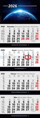 4-Monatskalender 2026 mit Bild Universum großer Wandkalender Büro Vier Monate
