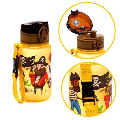 Jolly Rogers Piraten Pop Top 350ml Bruchsichere Kinder Wasserflasche NEU