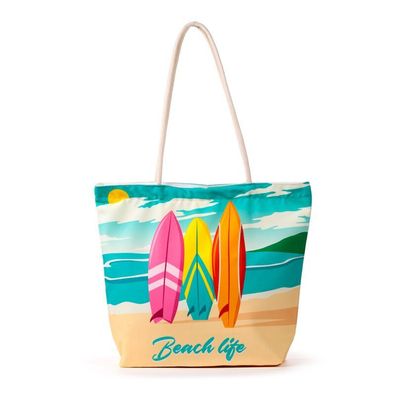 Beach Life Surf Strandtasche 47 cm Surfbretter Segeltuch Canvas NEU