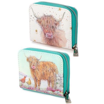 Geldbörse Jan Pashley Highland Cow Kuh Portemonnaie - sortiert - NEU