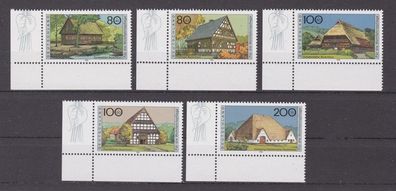 BRD 1996 postfrisch Ecke unten links Michel-Nr. 1883-1887 Bauernhäuser in Deutschland