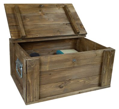 Truhe Hugo braun mit Deckel 50 x 36 x 26cm