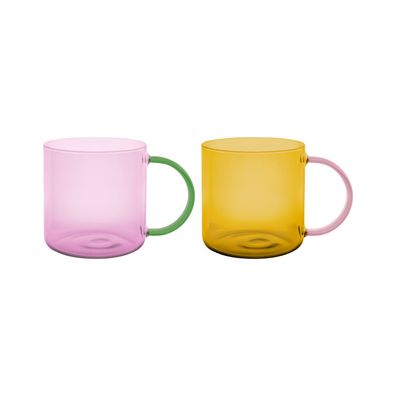 Glasbecher Tassen Glas 2er Set - Remember