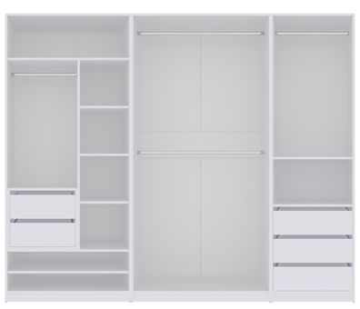 Modularer Kleiderschrank, Tres D/B offener Kleiderschrank mit Einlegeböden und Stange