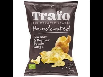 Trafo 3x Handcooked Chips Seasalt & Black Pepper 125g