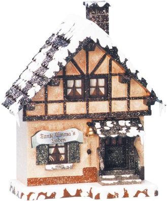 Hubrig Winterkinder - Haus Tante Emma Laden, elektrisch beleuchtet