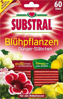 Substral Dünger-Stäbchen für Blühpflanzen mit Eisen-Plus und 2 Monate