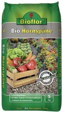 Bioflor Hornspäne 5 kg Beutel, 14% N, 100% natürlicher Dünger für gesundes