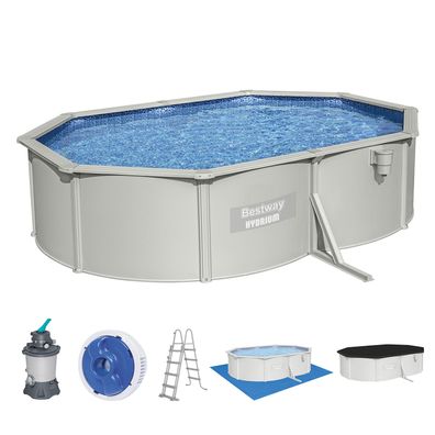 Hydrium™ Stahlwandpool Komplett-Set mit Sandfilteranlage 500 x 360 x 120 cm, grani