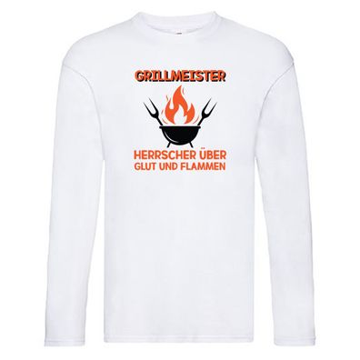 Grillmeister, Glut, Flammen | Feuer | Flamme Long Sleeve Weiß