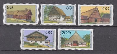 BRD 1995 postfrisch Wohlfahrtpflege MiNr. 1819-1823 Bauernhäuser in Deutschland