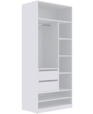 TRES 13B Kleiderschrank 90 cm mit Einlegeböden und Kleiderstange, Ankleidezimmer