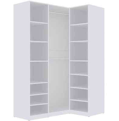 Eckgarderobenschrank-Set TRES G/B offener Kleiderschrank mit Kleiderstangen