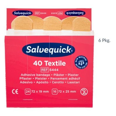 Salvequick Pflasterstrips elastisch REF6444 (6 Pkg. zu je 40 Stk.)