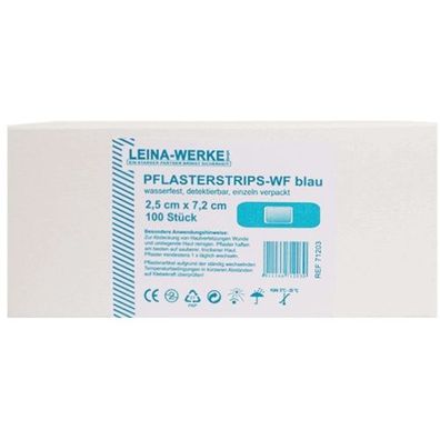 Pflasterstrips 2,5x7,2cm wasserfest detektierbar (100 Stk.)