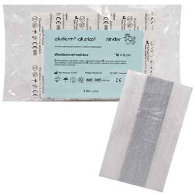 aluderm®-aluplast elastisch Kinder Pflasterset 10x6cm (8 Stk.)