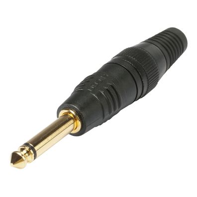 HICON Klinke (6,3mm) 2-pol Metall-Löttechnik-Stecker, gerade, schwarz