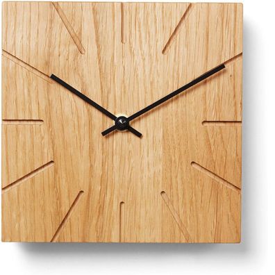 Natuhr Funk Wanduhr / Tischuhr Beam Eiche Massivholz 8NU2-12-1