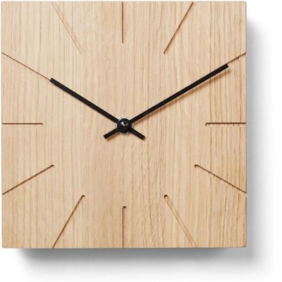 Natuhr Wanduhr / Tischuhr Beam Eiche Massivholz Funkuhr 8NU2-11-1