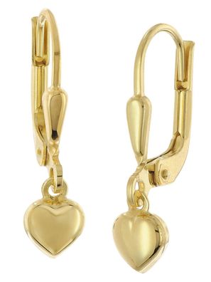 trendor Schmuck Kinder-Ohrringe Gold 333 / 8K Herz-Ohrhänger 28465