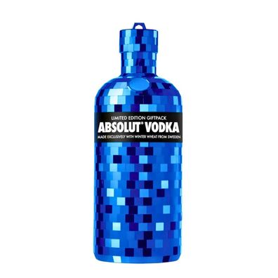 Absolut Vodka Disco Blau 0,75L Leer Wodka Sammler Flasche - Limited Edition 2009