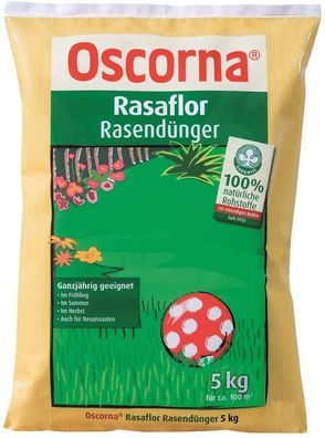 Oscorna Rasaflor Rasendünger, 5 kg für ca. 100m², für alle Rasentypen