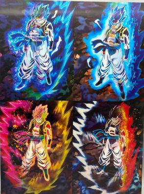 3D-Bild/Flip Effekt-Dragonball-Gogeta SSJ-blue Vegeto-30x40cm-mit Rahmen
