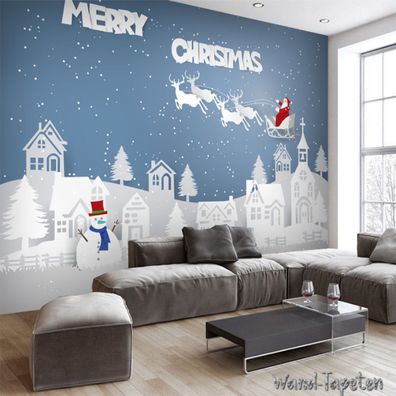 Vlies Fototapete Wandtapete Wandbilder 3D Weihnachtliche Merry Christmas 3252