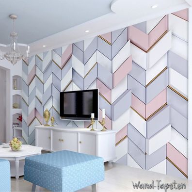 Vlies Fototapete Wandtapete Wandbilder 3D Einfache Polygonale Mosaik 3254