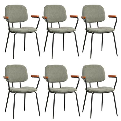 Bronx71 Esszimmerstuhl Oskar mit Armlehne grün - 6er Set